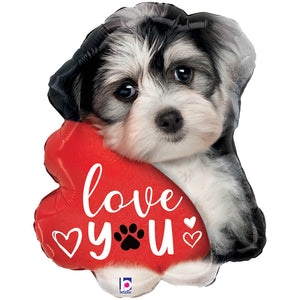 Betallic 24 inch LOVE YOU PUPPY Foil Balloon 25243-B-P