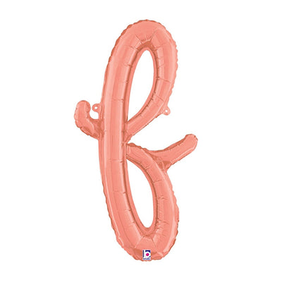 Betallic 24 inch SCRIPT LETTER F - ROSE GOLD (AIR-FILL ONLY) Foil Balloon 34706RGP-B-P