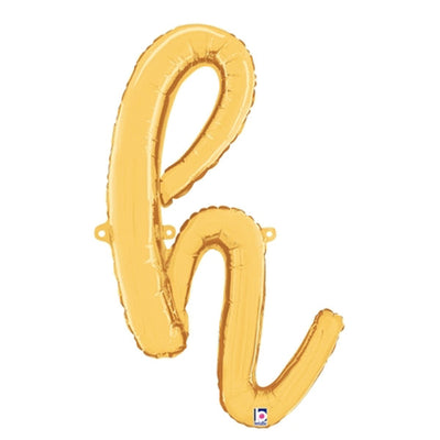 Betallic 24 inch SCRIPT LETTER H GOLD (AIR-FILL ONLY) Foil Balloon 34708GP-B-P