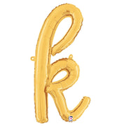 Betallic 24 inch SCRIPT LETTER K GOLD (AIR-FILL ONLY) Foil Balloon 34711GP-B-P