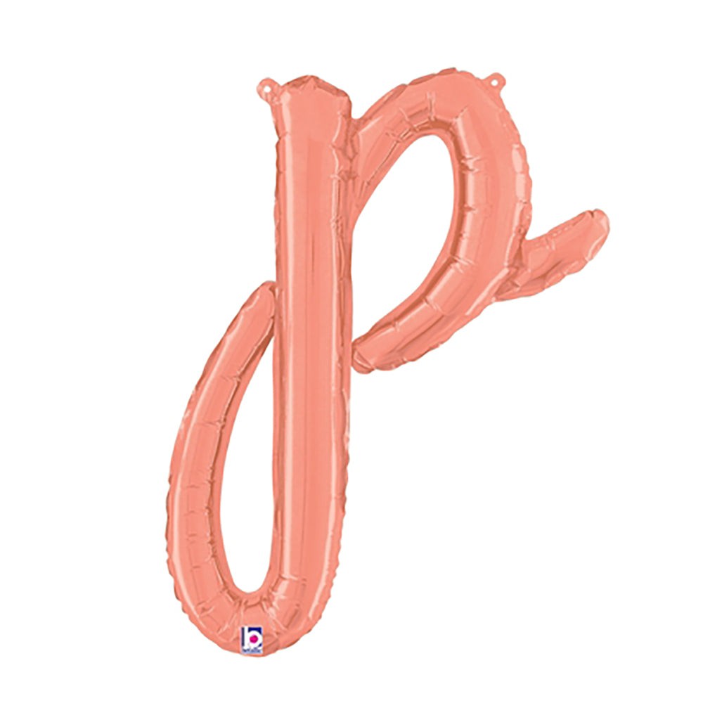 Betallic 24 inch SCRIPT LETTER P - ROSE GOLD (AIR-FILL ONLY) Foil Balloon 34716RGP-B-P