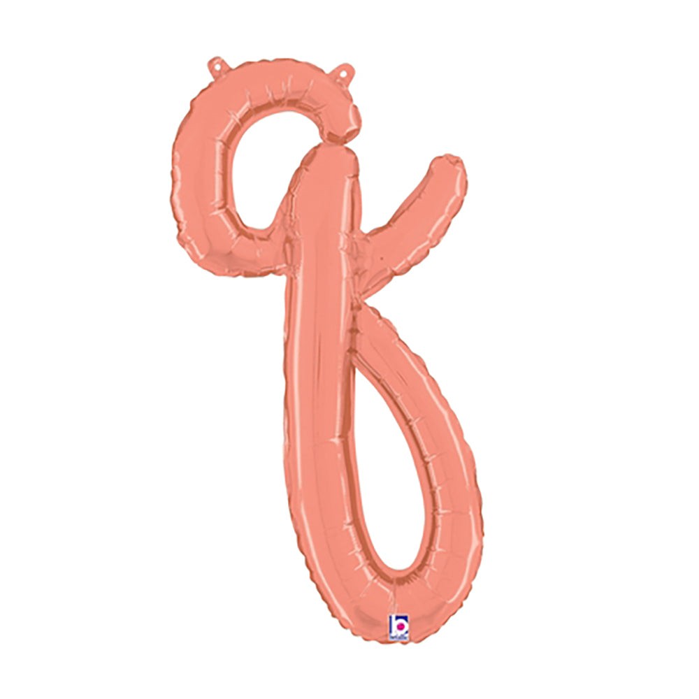 Betallic 24 inch SCRIPT LETTER Q - ROSE GOLD (AIR-FILL ONLY) Foil Balloon 34717RGP-B-P