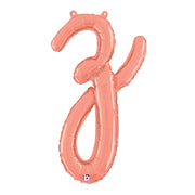 Betallic 24 inch SCRIPT LETTER Z - ROSE GOLD (AIR-FILL ONLY) Foil Balloon 34726RGP-B-P