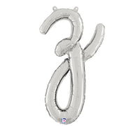 Betallic 24 inch SCRIPT LETTER Z SILVER (AIR-FILL ONLY) Foil Balloon 34726SP-B-P