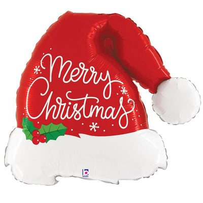 Betallic 41 inch CHRISTMAS SANTA HAT Foil Balloon 25233P-B-P