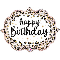 Betallic 27 inch SATIN LEOPARD BIRTHDAY Foil Balloon 25284P-B-P