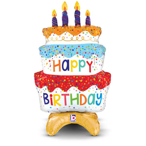 Betallic 29 inch STANDUPS BIRTHDAY CAKE Foil Balloon 25280P-B-P