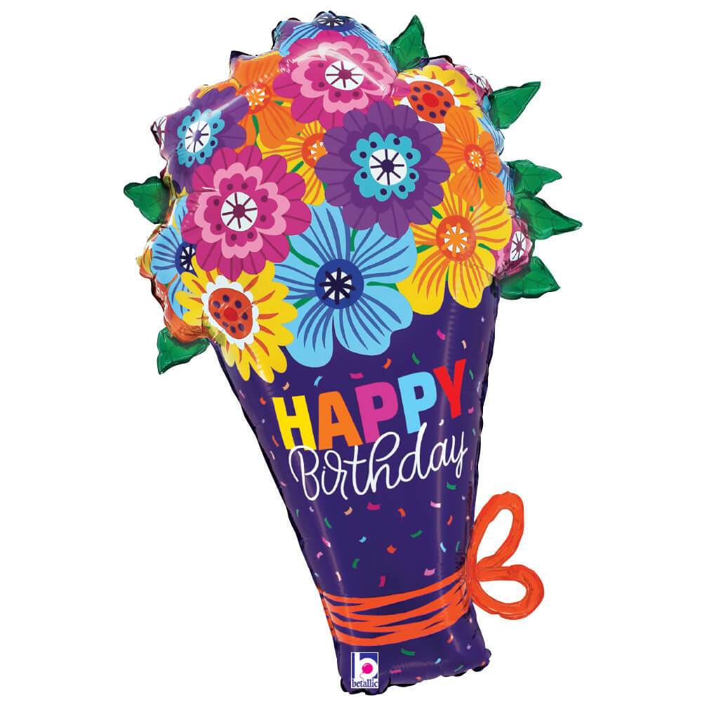 Betallic 30 inch BOLD BLOOMS BIRTHDAY BOUQUET Foil Balloon 25285P-B-P