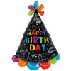 Betallic 31 inch BIRTHDAY HAT DOODLES Foil Balloon 25277P-B-P