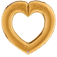 Betallic 41 inch LINKING HEART GOLD Foil Balloon 25085-B-P