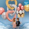 Betallic 41 inch LINKING HEART GOLD Foil Balloon 25085-B-P