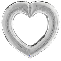 Betallic 41 inch LINKING HEART SILVER Foil Balloon 25086-B-P