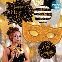 Betallic 32 inch NEW YEAR CONFETTI BURST Foil Balloon 35917-B-P