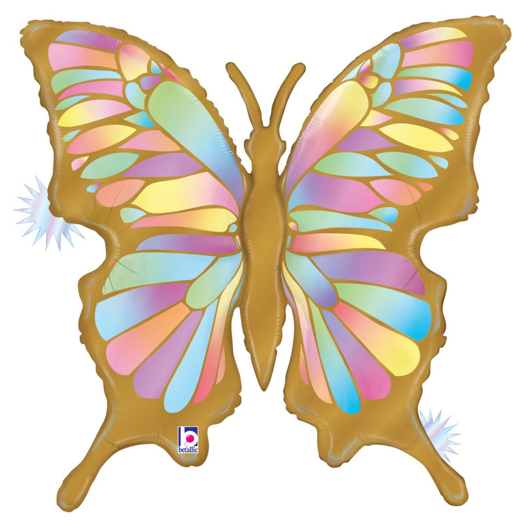 Betallic 33 inch OPAL BUTTERFLY Foil Balloon 25093-B-P