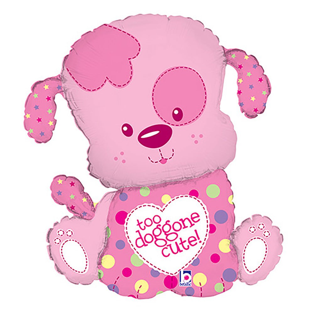 Betallic 33 inch TOO DOGGONE CUTE - GIRL Foil Balloon 85687P-B-P