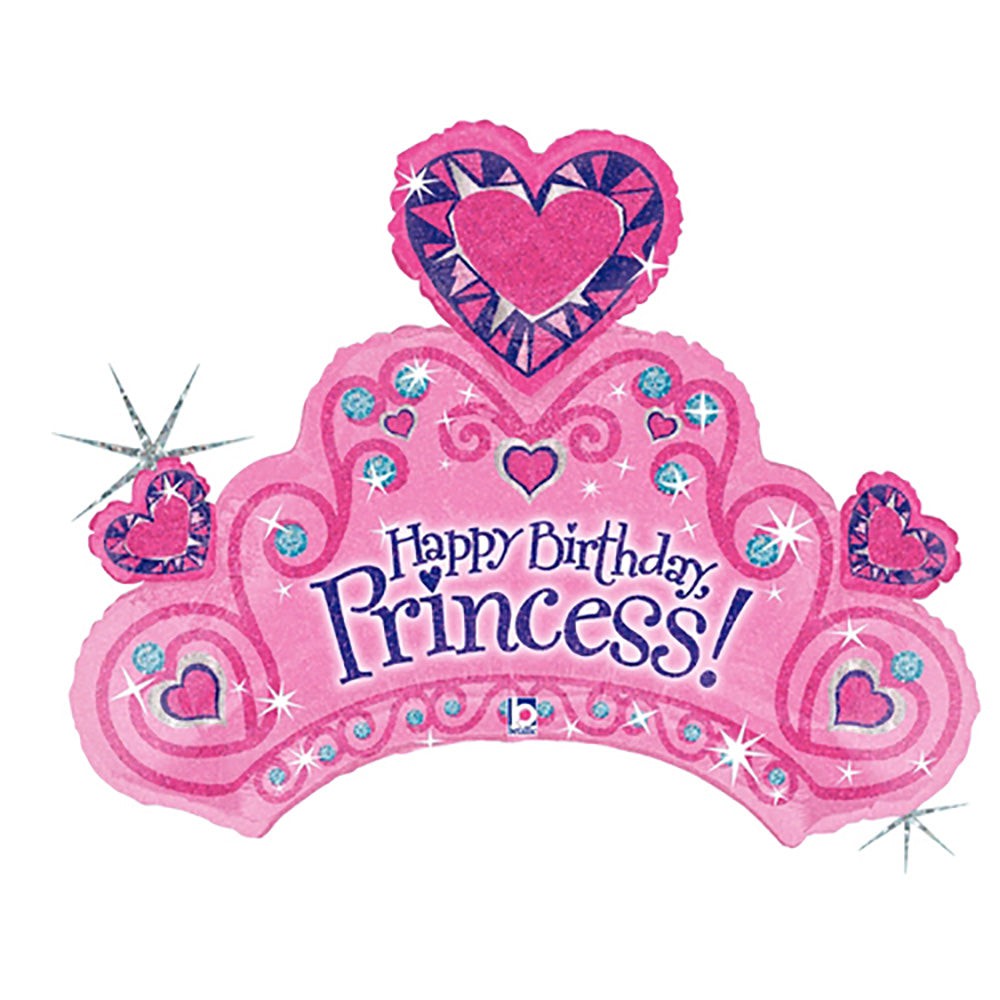 Betallic 34 inch HAPPY BIRTHDAY TIARA Foil Balloon 85589P-B-P