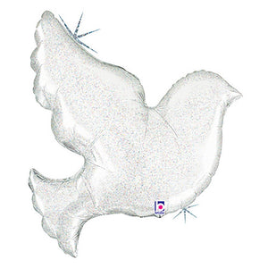 Betallic 34 inch PEARL WHITE DOVE Foil Balloon 35124P-B-P