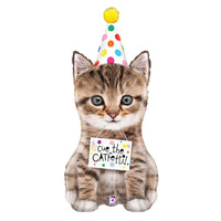 Betallic 36 inch CUE THE CATFETTI CAT Foil Balloon 25122P-B-P