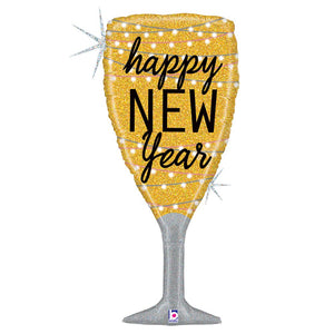 Betallic 37 inch NEW YEAR CHAMPAGNE GLASS Foil Balloon 35739-B-U