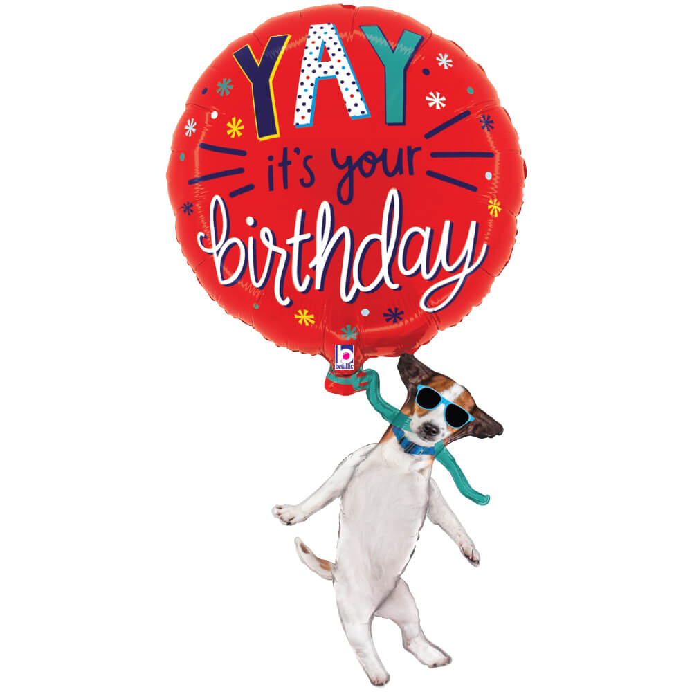 Betallic 38 inch YAY BIRTHDAY DOG Foil Balloon 25291P-B-P