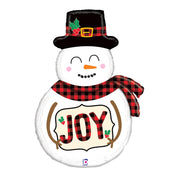 Betallic 39 inch BUFFALO PLAID SNOWMAN Foil Balloon 35914P-B-P