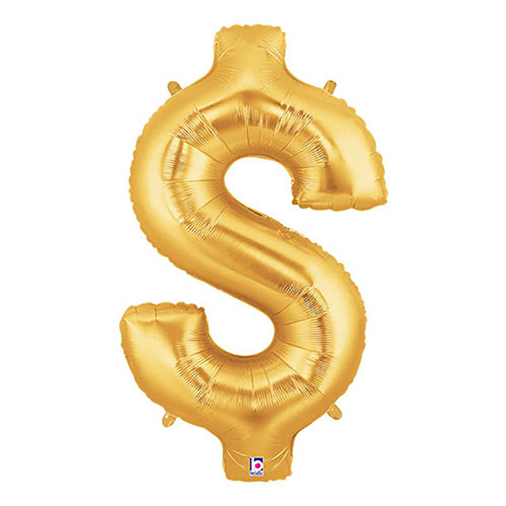 Betallic 40 inch DOLLAR SIGN $ - GOLD MEGALOON Foil Balloon 15851GP-B-P