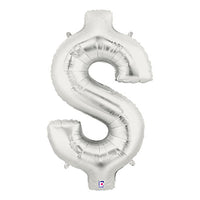 Betallic 40 inch DOLLAR SIGN $ - SILVER MEGALOON Foil Balloon 15851SP-B-P