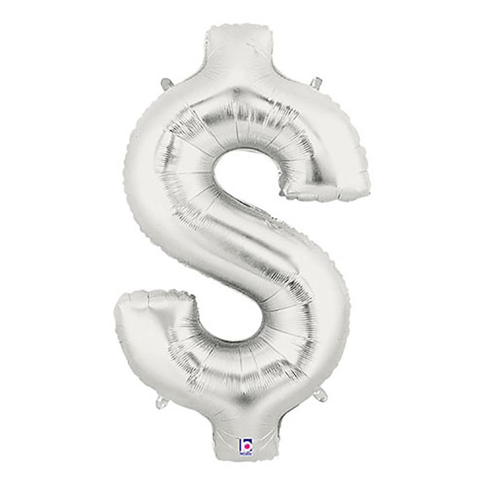 Betallic 40 inch DOLLAR SIGN $ - SILVER MEGALOON Foil Balloon 15851SP-B-P