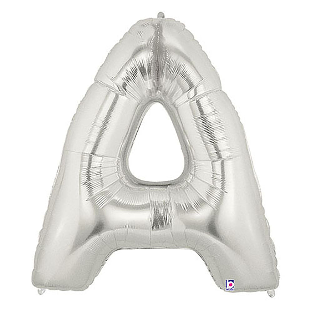 Betallic 40 inch LETTER A - SILVER MEGALOON Foil Balloon 15901SP-B-P