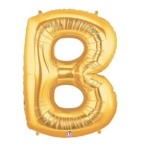 Betallic 40 inch LETTER B - GOLD MEGALOON Foil Balloon 15902GP-B-P