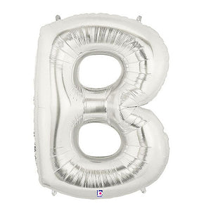 Betallic 40 inch LETTER B - SILVER MEGALOON Foil Balloon 15902SP-B-P