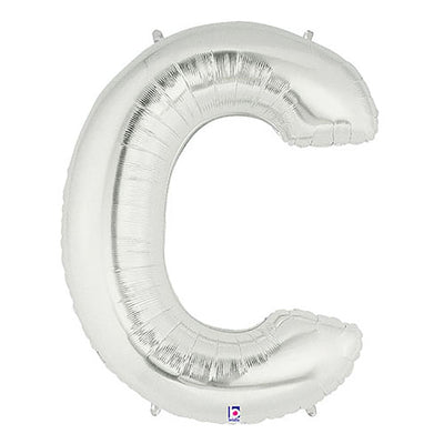 Betallic 40 inch LETTER C - SILVER MEGALOON Foil Balloon 15903SP-B-P