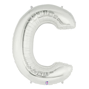 Betallic 40 inch LETTER C - SILVER MEGALOON Foil Balloon 15903SP-B-P