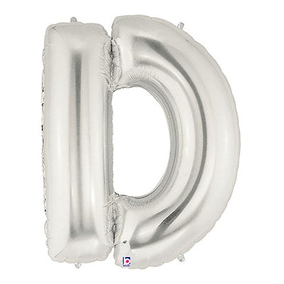 Betallic 40 inch LETTER D - SILVER MEGALOON Foil Balloon 15904SP-B-P