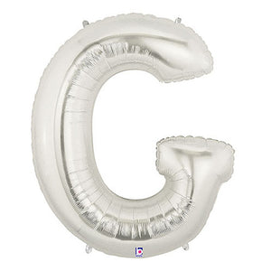 Betallic 40 inch LETTER G - SILVER MEGALOON Foil Balloon 15907SP-B-P