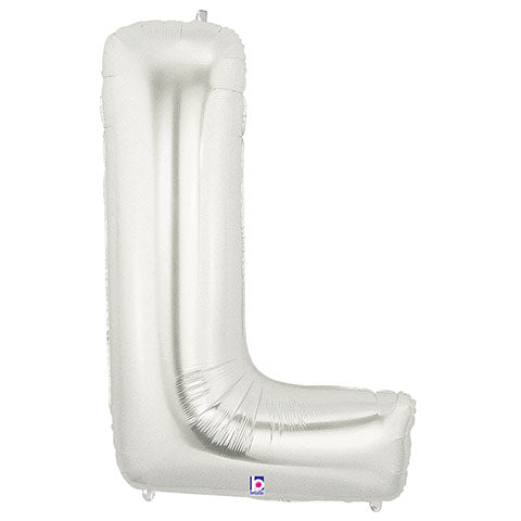 Betallic 40 inch LETTER L - SILVER MEGALOON Foil Balloon 15912SP-B-P