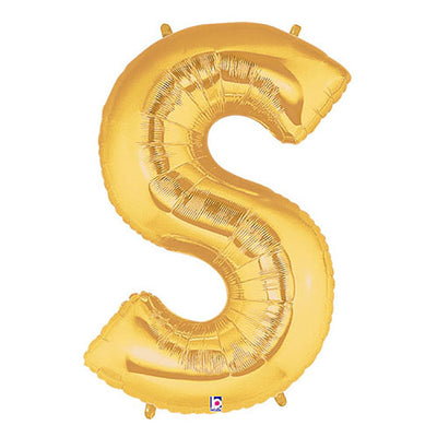 Betallic 40 inch LETTER S - GOLD MEGALOON Foil Balloon 15919GP-B-P