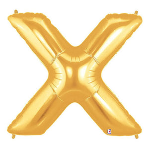 Betallic 40 inch LETTER X - GOLD MEGALOON Foil Balloon 15925GP-B-P