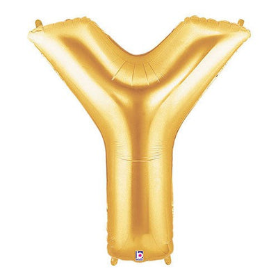 Betallic 40 inch LETTER Y - GOLD MEGALOON Foil Balloon 15926GP-B-P