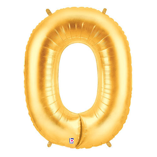 Betallic 40 inch NUMBER 0 - GOLD MEGALOON Foil Balloon 15840GP-B-P