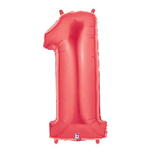 Betallic 40 inch NUMBER 1 - RED MEGALOON Foil Balloon 15841RP-B-P