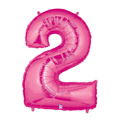 Betallic 40 inch NUMBER 2 - PINK MEGALOON Foil Balloon 15842FP-B-P