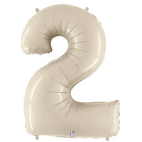 Betallic 40 inch NUMBER 2 - WHITE SAND MEGALOON Foil Balloon 15842WSP-B-P