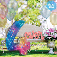 Betallic 40 inch NUMBER 3 - OPAL RAINBOW MEGALOON Foil Balloon 15843RWP-B-P