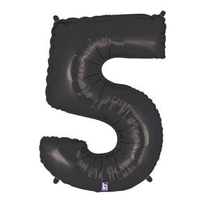 Betallic 40 inch NUMBER 5 - BLACK MEGALOON Foil Balloon 15845KP-B-P