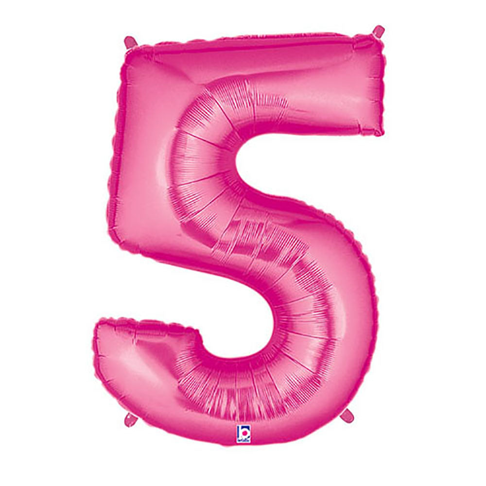 Betallic 40 inch NUMBER 5 - PINK MEGALOON Foil Balloon 15845FP-B-P