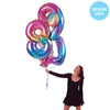 Betallic 40 inch NUMBER 6 - OPAL RAINBOW MEGALOON Foil Balloon 15846RWP-B-P