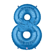 Betallic 40 inch NUMBER 8 - BLUE MEGALOON Foil Balloon 15848BP-B-P