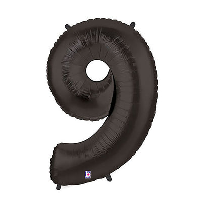 Betallic 40 inch NUMBER 9 - BLACK MEGALOON Foil Balloon 15849KP-B-P