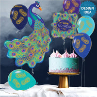 Betallic 42 inch GLITTER PEACOCK Foil Balloon 35900P-B-P